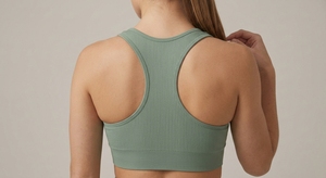 Ensemble de sport côtelé sans couture pour femme avec logo personnalisé, comprenant un legging taille haute anti-transparence et un soutien-gorge de sport, 2 pièces pour la gym et l'entraînement - Product Image 6