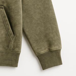 100% Cotton Acid Wash Embroidered Fleece Hoodies for Men-Comfortable Winter Vintage Style - Product Image 5
