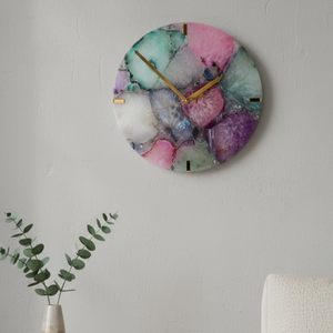 Natural Agate Stone Wall <b>Clock</b> Handcrafted Luxury Wall Décor with Prosperity Positive Energy Vibes - Product Image 2