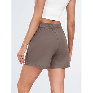 Pantalones Cortos de Forro Polar para Mujer, Cintura Alta, Bolsillos Laterales, Cordón Ajustable, Corte Holgado, Ropa Informal - Product Image 5