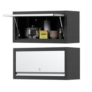 Armadietto Metallico da Parete 30 cm P x 66 cm L x 35 cm A, Armadietto a Muro con Anta a Ribalta per Garage, Officina, Cucina, Scaffalature da Garage - Product Image 1