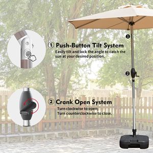 7.5FT Patio <b>Umbrella</b> Push Button Tilt Crank Outdoor <b>Table</b> UV Protection Waterproof Market Sun <b>Umbrella</b> Outdoor <b>Umbrellas</b> Bases - Product Image 4