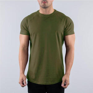 Camiseta de Manga Corta para Hombre, Corte Ajustado, Cuello Redondo, Color Sólido, Transpirable, Tejida, Informal, Color Granate - Product Image 3