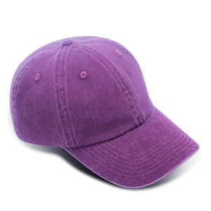 Gorras de Camionero Personalizadas al por Mayor, Diseño de 6 Paneles, Estilo Dad Hat, Lavado Intenso, Color Morado - Product Image 4