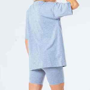 Conjunto de Verano para Mujer: Top Corto Acanalado de Color Brillante y Pantalones Cortos de Ciclismo a la Cintura Alta, Transpirable y a la Moda - Product Image 6