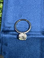 Bague de fiançailles en moissanite blanche, argent sterling 925 plaqué rhodium, sertie de griffes, coupe brillante ronde, alliance de luxe pour femme, cadeau de mariage