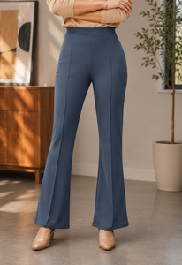 Pantalon long décontracté à taille élastique couleur unie pour femmes et jeunes filles, collection Printemps-Été, vente en gros - Product Image 1