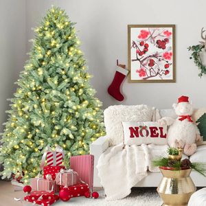 4ft blu-verde tinta artificiale albero di natale PE/PVC misto incernierato con luci - Product Image 5
