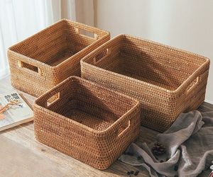 Modern High End Handwoven Rattan Storage <b>Baskets</b> Stylish Home Organization and Decor Made in Vietnam - Product Image 2