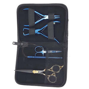 Kit de Herramientas para Extensiones de Cabello de Plástico y Acero Inoxidable de Alta Calidad OEM con Logotipo, Tijeras Reutilizables y Lazo de Tracción para Salón de Belleza - Product Image 4