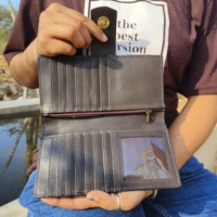 Dompet Kulit Asli Model Clutch Laris Manis, Ritsleting, Anti Maling, Desain Stylish Unik, Unisex, Bahan Poliester, Dapat Dikustomisasi