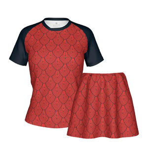 Ensemble de t-shirt et jupe de tennis pour femmes, séchage rapide, respirant, léger, vêtements de sport, entraînement athlétique, tenue de course à pied, tenue de match - Product Image 1