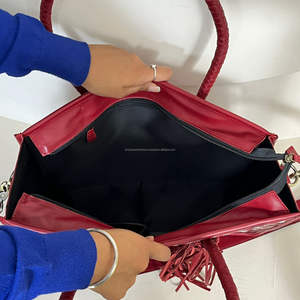 Sac fourre-tout de luxe en cuir véritable fait main de haute qualité pour femme, grande capacité, sacs de marque, sac à bandoulière en cuir de vachette, sac à main à franges - Product Image 6