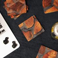 Sous-verre en bois et résine de haute qualité, absorbant, écologique, avec design personnalisable pour les boissons