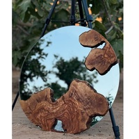 Hot Selling Modern Handmade Asymmetrical Live Edge Wooden Frame Wall Mirror with Customizable Size and Eco-Friendly Design