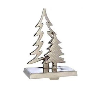 Arbre de Noël moderne en métal, écologique et durable, pour la décoration de table, d'hôtel, de fête, de maison ou de jardin, finition argentée - Product Image 1
