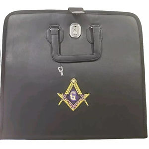 Maletín Masónico Provincial de Alta Calidad Hecho a Medida, Maletín para Maestro Masón de Logia Azul - Imitación de Cuero Negro para MM y WM - Product Image 4