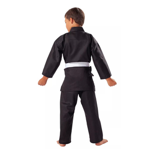 <b>Red</b> Karate Gi Uniform Set for Boys 100% Cotton Durable Plain Dyed Regular Fit with Black Belt Children Martial Arts Wear - Product Image 6