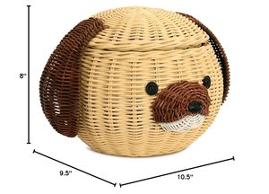 Cesta de Almacenamiento Hecha a Mano con Forma de Perro de Ratán con Tapa, Cesta Organizadora de Juguetes Tejida Decorativa para Habitación Infantil, Guardería, Decoración del Hogar - Product Image 4