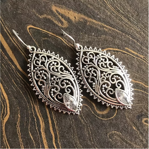 Women's Sterling <b>Silver</b> Cubic Zirconia <b>Earrings</b> - Vintage Openwork <b>Dangle</b> Modern Minimalist Jewelry - Product Image 2