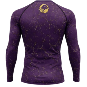 Ensemble de vêtements de sport pour homme, manches longues et leggings, couleur violet foncé, performance active, compression, entraînement, fitness, gym, sportswear, athlétique - Product Image 5