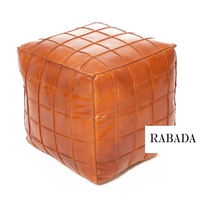 Pouf Ottoman Pied Tabouret Ottoman Repose-pieds En Cuir À La Main Marocain Repose-pieds Carré Sol Poufs pour Salon Chambre Décor