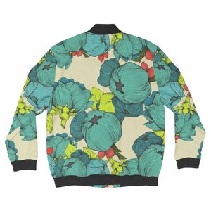 Chaqueta Bomber para Hombre, Talla Grande, Estampado Geométrico, Cierre de Cremallera, Estilo Casual para Otoño, Manga Regular, Cuello Camisero, 100% Poliéster - Product Image 4