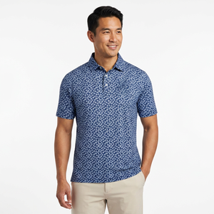 Chemise à manches courtes pour homme, bleue, imprimée, formelle, en coton, respirante, séchage rapide - Product Image 4