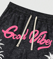 Shorts décontractés tendance pour hommes, impression DTG de haute qualité, motif lettres, tricotés, avec cordon de serrage central et poches, 100% coton, vente en gros
