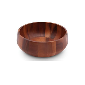 Achetez un bol en bois avec des motifs de grain multicolores, plat de service rustique poli pour salades, fruits, collations et décoration intérieure - Product Image 1