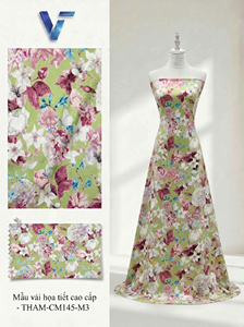 Tissu satiné floral 58/60 pouces léger et respirant 60GSM en polyester tissé, largeur personnalisable pour vêtements féminins Modèle 8027 - Product Image 3
