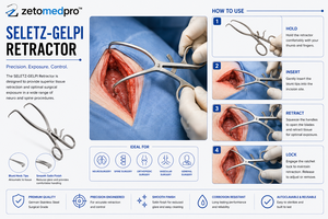 SELETZ-GELPI Retractor Modified Long Curved Shanks Ratchet Lock 7in 17.8cm ZETOMEDPRO - Product Image 4