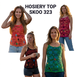 Luxurious Custom Designed Women's Tank <b>Top</b> Short Length Comfortable Knitted Hosiery Fabric Trendy Casual Fancy <b>Bohemian</b> Style SK - Product Image 2