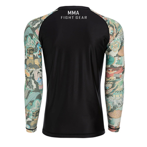 Nuevo Conjunto de Rashguard y Pantalones Cortos para Hombre, Corte Ajustado, Secado Rápido, Spandex/Poliéster 150/200 GSM, para MMA y Jiu Jitsu - Product Image 3