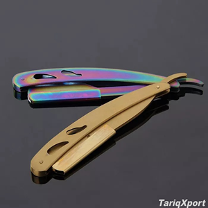 Navaja de Afeitar Profesional para Barbería, Hoja de Acero Inoxidable, Mango de Madera/Acero, Colores Personalizados, Opciones de Logotipo, para Cara y Cuerpo - Product Image 2