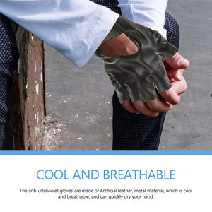 Gants de sécurité noirs mi-doigts pour la musculation et l'entraînement physique, vente en gros, gants de sport pour club et salle de sport - Product Image 4