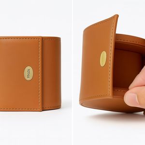 WRIZA Oval Handcrafted Genuine Leather <b>Watch</b> Roll <b>Case</b> | Premium Travel Organizer Eco-Friendly Durable Soft Suede Lining Water - Product Image 5