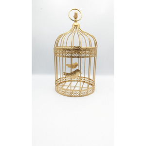 Antique Gold Metal <b>Bird</b> <b>Cage</b> <b>Decorative</b> Birdcage with <b>Bird</b> Figurine Vintage Hanging <b>Bird</b> <b>Cage</b> Home Garden Decor - Product Image 1