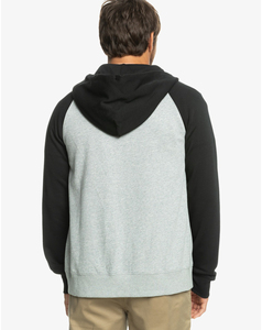Sudadera con capucha dos en uno para hombre, superventas 2026, de forro polar ecológico, con bloques de color, cremallera frontal, mangas negras y cuerpo gris, estilo casual, MOQ bajo - Product Image 3