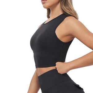 High Quality Fitness Women Soft Crew Neck Long Sleeve Crop Top Shirt Sportswear Slim Fit Compression Sexy Gym Crop Top - Product Image 2