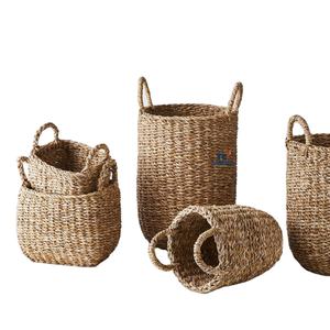 Hot Sale New Designs Durable Natural Seagrass <b>Woven</b> <b>Basket</b> With High Quality and Cheap Price Made in Vietnam - Product Image 1