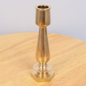 Photophore vintage en laiton massif, support décoratif pour bougie conique, bougeoir classique en laiton, style antique pour table - Product Image 4