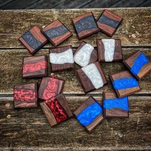Smooth Polished Walnut Epoxy <b>Drink</b> <b>Coasters</b> Durable Walnut Wood Resin <b>Coasters</b> for Hospitality Use - Product Image 1