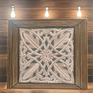 Decoración de Pared de MDF con Diseño Cuadrado Tradicional para Decoración del Hogar, Adorno Colgante para Sala de Estar, Cumpleaños, Diwali - Product Image 2