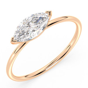 REYES HPHT CVD Lab Grown Diamond Engagement Rings For Women Solid 14K Rose Gold OEM ODM Customized Fine Jewelry - Product Image 1