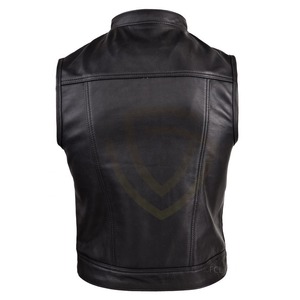 Chaleco de Cuero Genuino de Color Personalizado para Hombre, Nuevo Chaleco de Cuero sin Mangas a la Moda para Motociclistas, Casual, de Invierno - Product Image 2