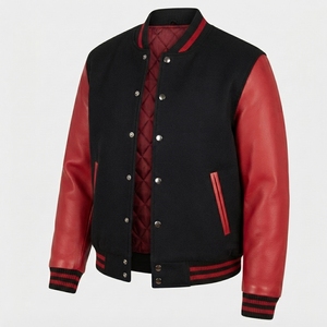 Blouson universitaire personnalisé en laine pour homme, fermeture éclair, style streetwear, tenue d'équipe, logo frontal, motif cœur, vêtements OEM en gros - Product Image 5