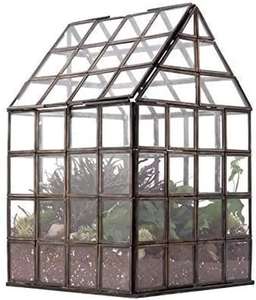 Terrario de Vidrio Decorativo Premium para Exhibición en Vitrinas, Contenedor Geométrico de Vidrio Hecho a Mano con Forma de Casa y Tapa Abatible - Product Image 2