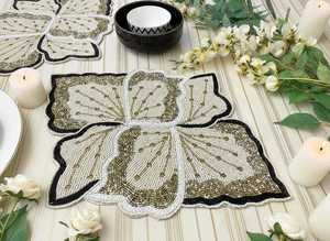 แผ่นรองจานผ้ารูปดอกไม้ ทำด้วยมือ ลายจีนดั้งเดิม แผ่นรองจานตกแต่ง - Product Image 3