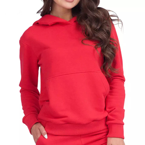 Sweat-shirt à capuche oversize pour femme, pull à capuche 100 % coton molletonné, motif uni, séchage rapide, manches longues, décontracté, avec poches - Product Image 6